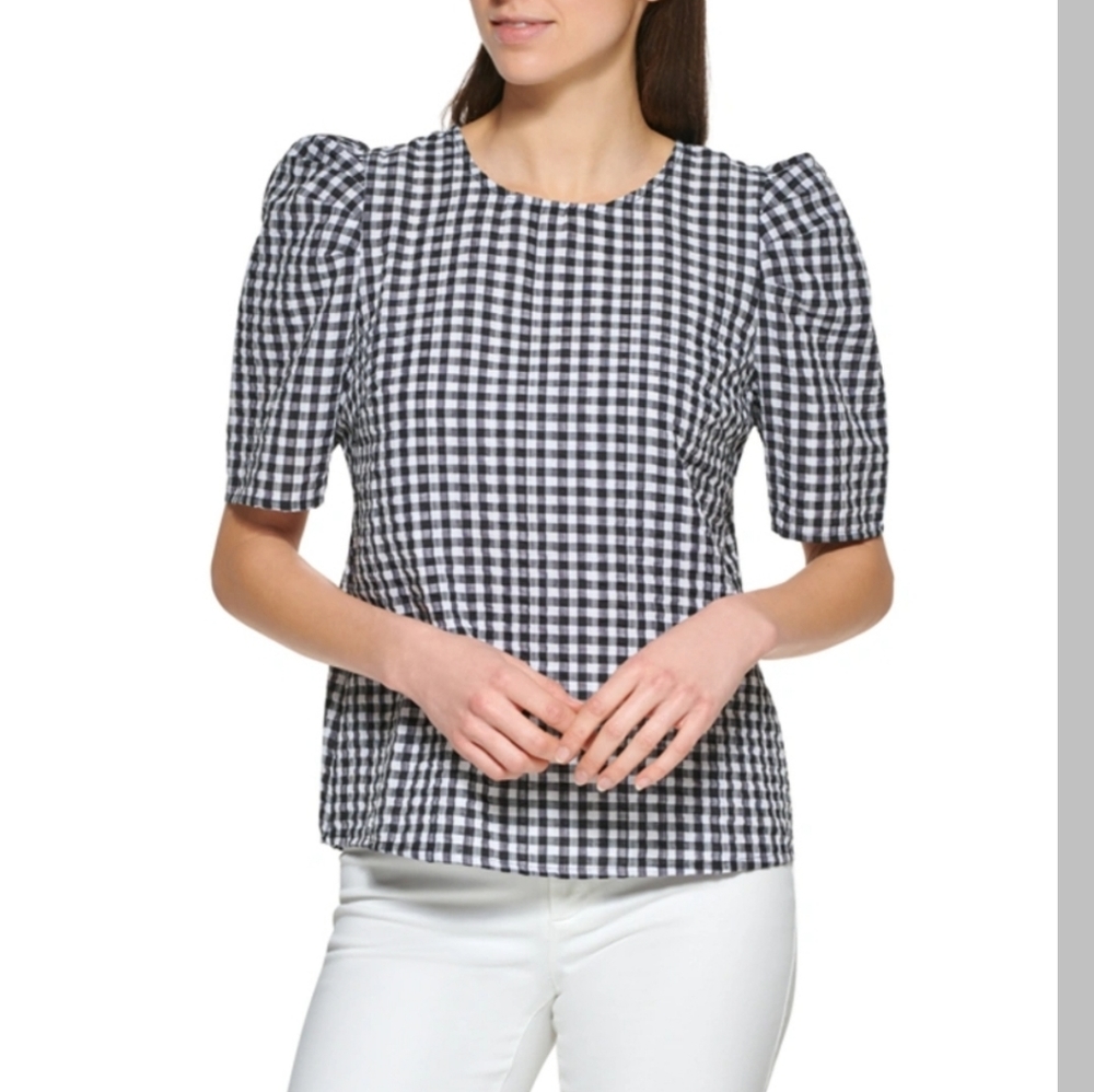 Gingham Calvin Klein Blouse,  Small
